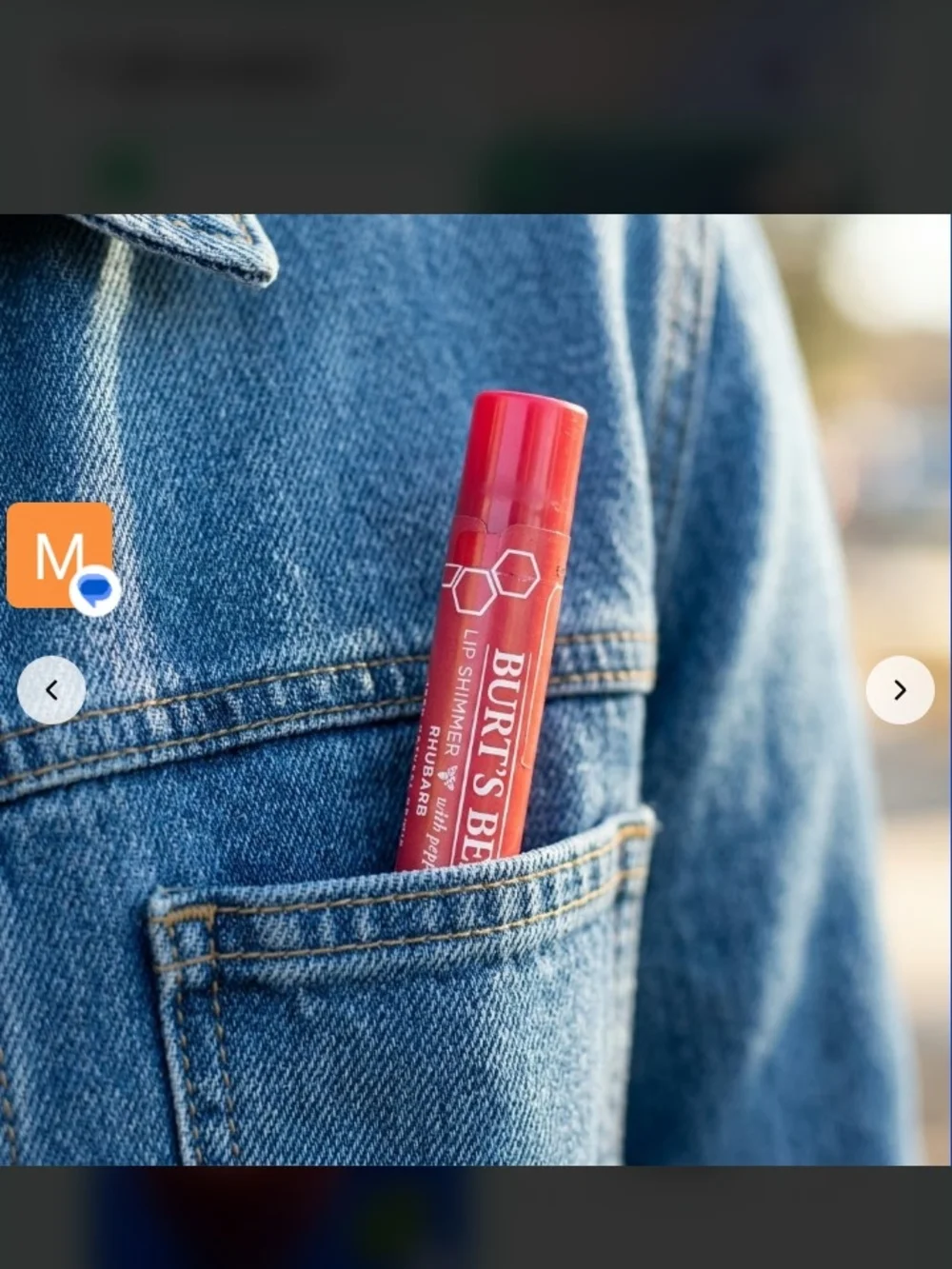 Burt's Bees Lip Shimmer Stick - Rhubarb